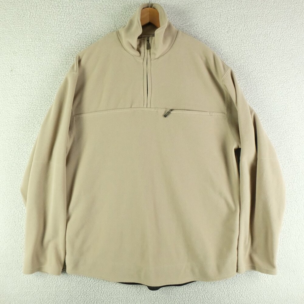 Zegna Sport Jacket Mens Large Green Fleece Lightweight Quarter Zip Pocket